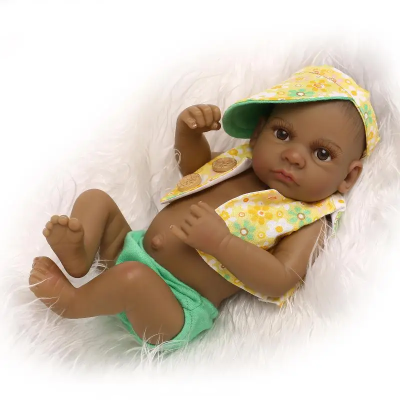 realistic black reborn babies 27cm mini silicone doll reborn boy