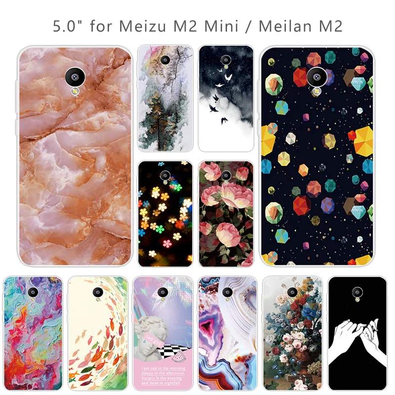 5 0 &quotдля Meizu M2 Mini/Meilan чехлы для телефонов Мягкий силикон Mini прозрачный ТПУ Черный