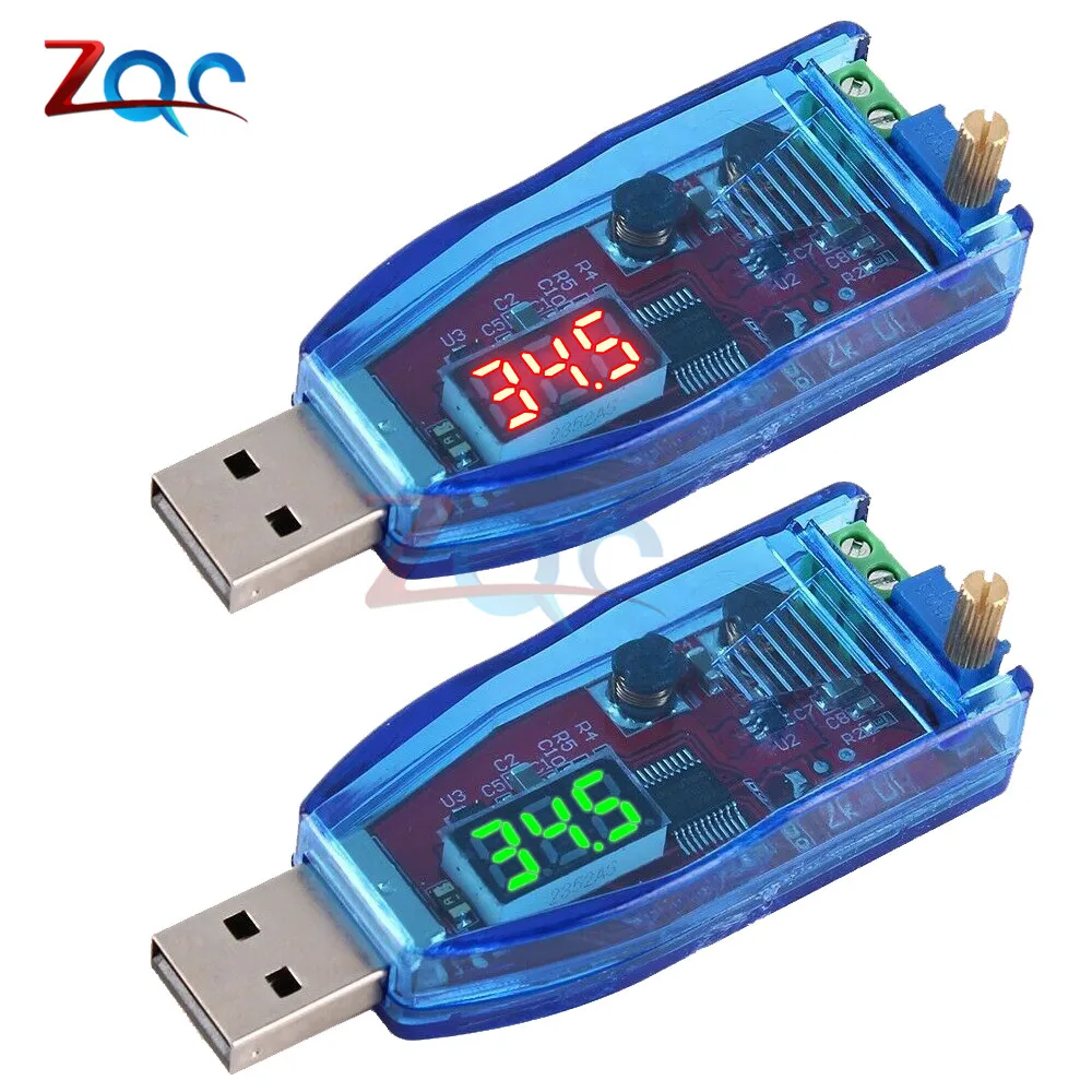 DC-DC 5V до 3,3 V 9V 12V 24V USB Шаг вверх и вниз Питание Модуль Регулируемый повышающий преобразователя постоянного тока Выход постоянного тока 1,0 V-24 V с Чехол