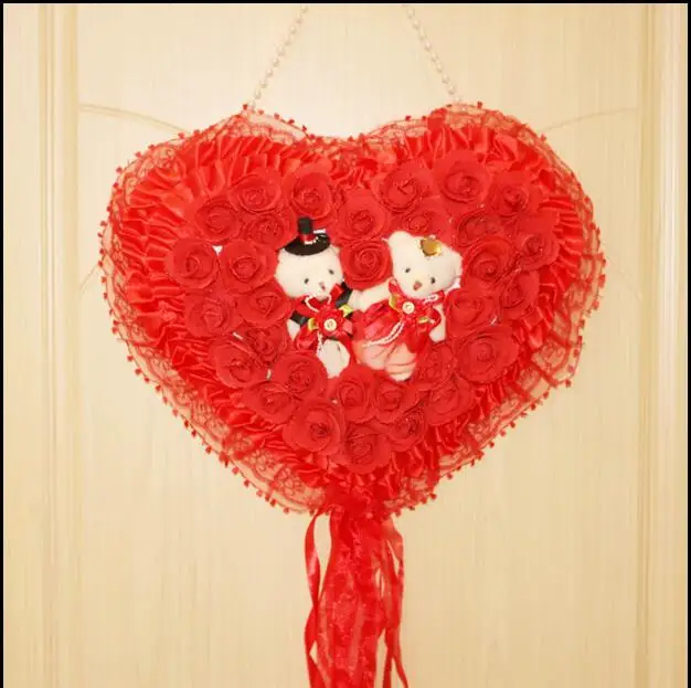 Bridal room layout wedding accessories romantic creative hang a wedding bedroom decoration la gauze mantle flower ball