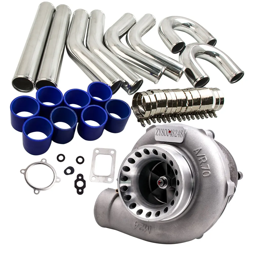 

Anti Surge GT3582 Turbo GT35 T3 Flange Water Cooled + 3" 76mm Intercooler Pipe Kit Turbolader turbocharger Universal