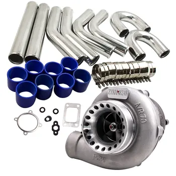 

Anti Surge GT3582 Turbo GT35 T3 Flange Water Cooled + 3" 76mm Intercooler Pipe Kit Turbolader turbocharger Universal