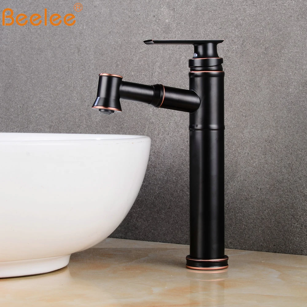 Beelee Antique Design Single Handle Waterfall Bathroom Sink Faucet, Oil Brubbed Bronze BL0406BH