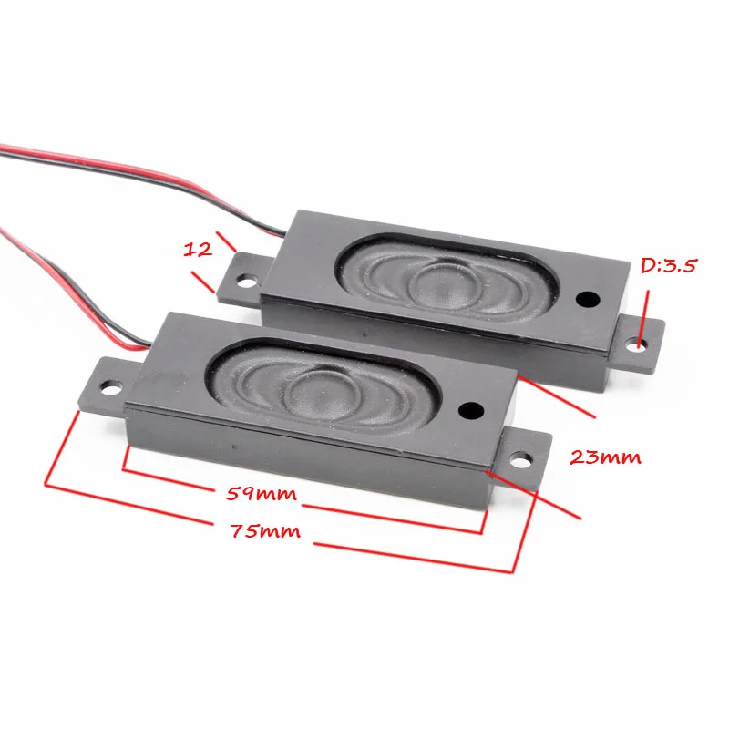 2 шт 2 Вт 8R 23*75*10,5 мм мультимедийный динамик для рекламной машины с проводом встроенный мини-бокс громкий динамик