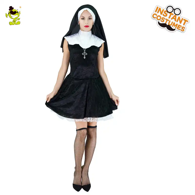 Traje De Monja Traviesa Para Adulto Conjunto De Rol De Carnaval Trajes Sexys Para Mujer Ropa De Monja Cosplay Disfraces Elegantes Costumes Carnival Nun Costumesexy Nun Outfit Aliexpress