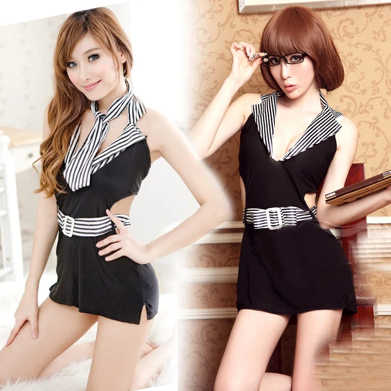 Sexy Party Club Office Cosplay Secretary Dress Lingerie Costume Outfit