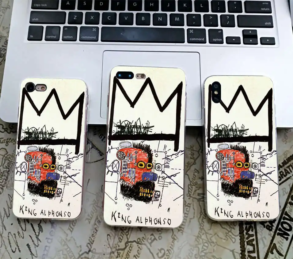 Minason, художественный чехол с граффити Jean Michel Basquiat для iPhone X, 5 S, 5S, XR, XS Max, 6, 6 S, 7, 8 Plus, мягкий силиконовый чехол для телефона, Fundas