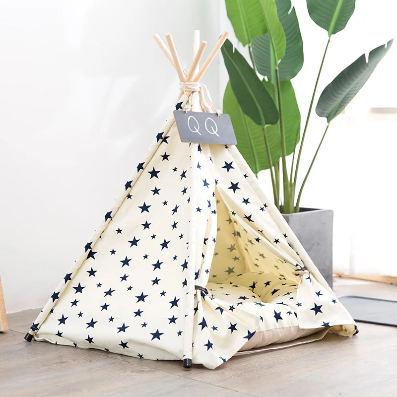  JORMEL 2019 Fashion Pet Teepee Tent Dog Cat Toy House Portable Washable Pet Bed Star Pattern Not Co