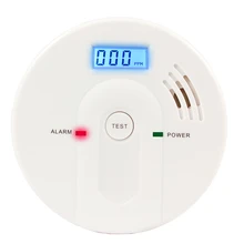 CO газовый датчик, детектор работать один встроенный 85dB звук сирены независимых отравления угарным газом Предупреждение сигнализация детектор ЖК-дисплей