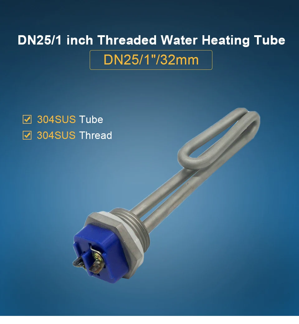 LJXH Foldback винт в электрический элемент водонагревателя с 1 дюйм; NPT нитки 1KW/2KW/3KW/4KW/6KW 304 нержавеющая сталь