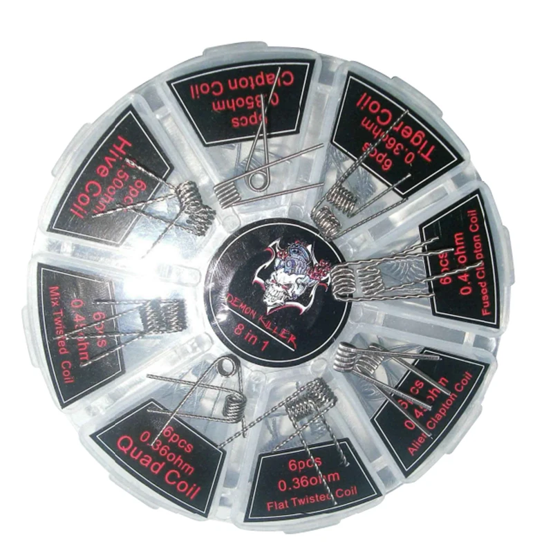

Demon killer 8 in 1 Demon Prebuilt Clapton Coil Tiger Hive Alien Fused Mix twisted fit electronic cigaratte atomizer