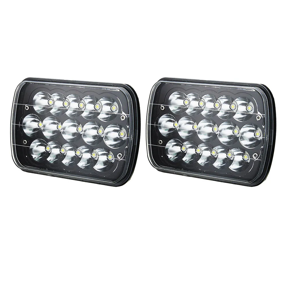 

2 Pcs 5x7" LED Square Headlights With Daytime Running Light For Jeep XJ Cherokee MJ Comanche Truck 7*6 Inch Rectangular Headlamp