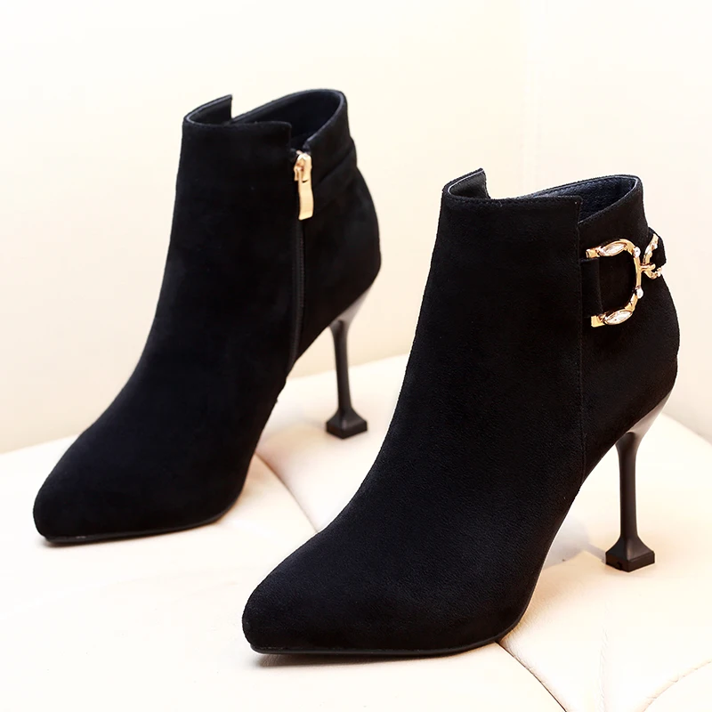 

DropShipping Autumn Winter Female Chelsea Motorcycle Botas Lady Shoes Women Ankle Boots Kid Suede Leather Casual Shoes CH-B0132