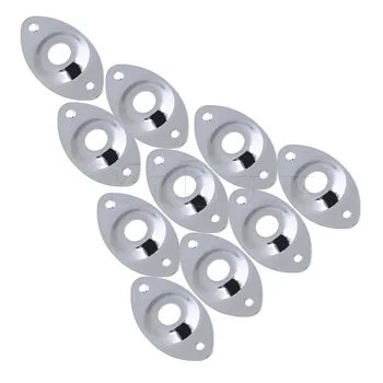 

Yibuy 10pcs Oval Recessed Metal Electric Guitar Jack Plate Chrome