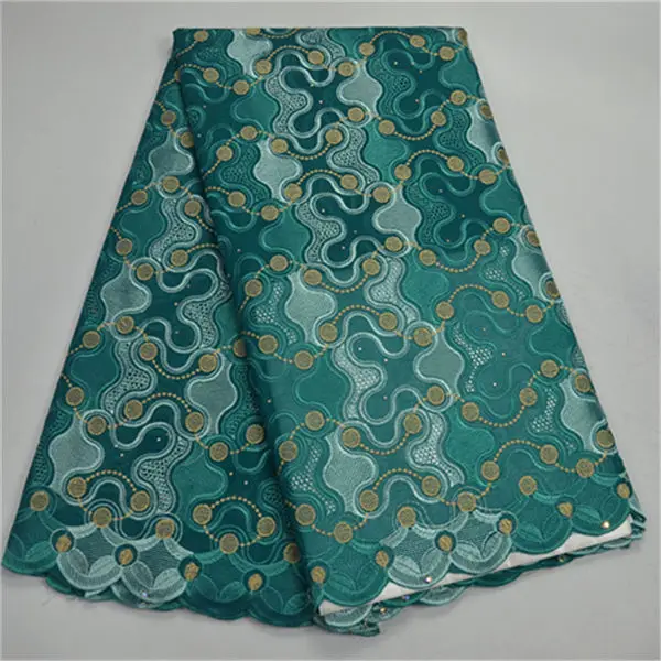 

2018 new arrival green lace cotton fabric lace fabric African Swiss voile lace high quality and Hot sales with embroidery -30