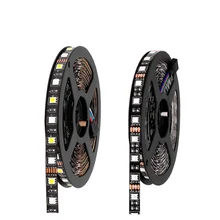 Черный PCB SMD 5050 Лента светодиодная лента rgb Водонепроницаемый Тира прокладки СИД светильник el провода автомобиля Диодная лента 12v неоновый светильник s Рубан ambi светильник