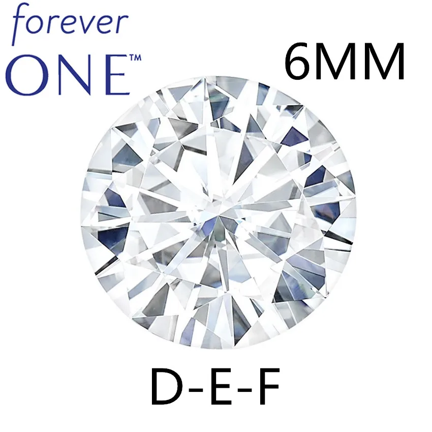 Бесцветный 6 мм 0.68CT VVS DEF Сертифицированный Charles Colvard Forever One Round Brilliant Cut Loose Moissanite Gem
