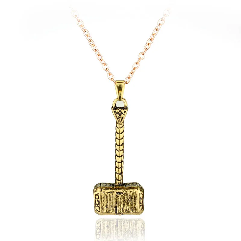 Thor Hammer Mjolnir Necklace The Avengers Pendant Fashion Link Chain