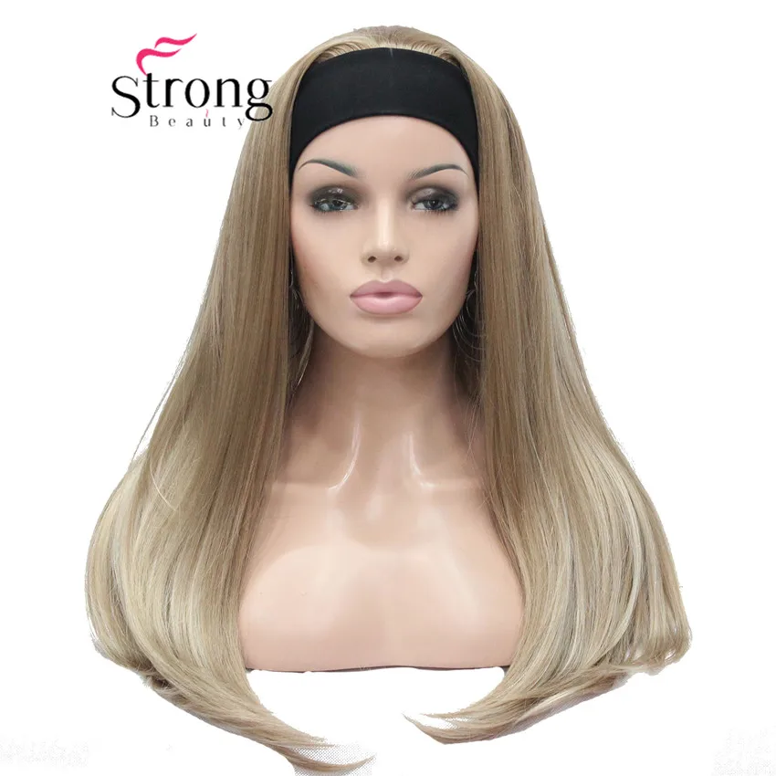 StrongBeauty 22 &quotдлинный прямой блонд синтетический парик с головной повязкой парики|