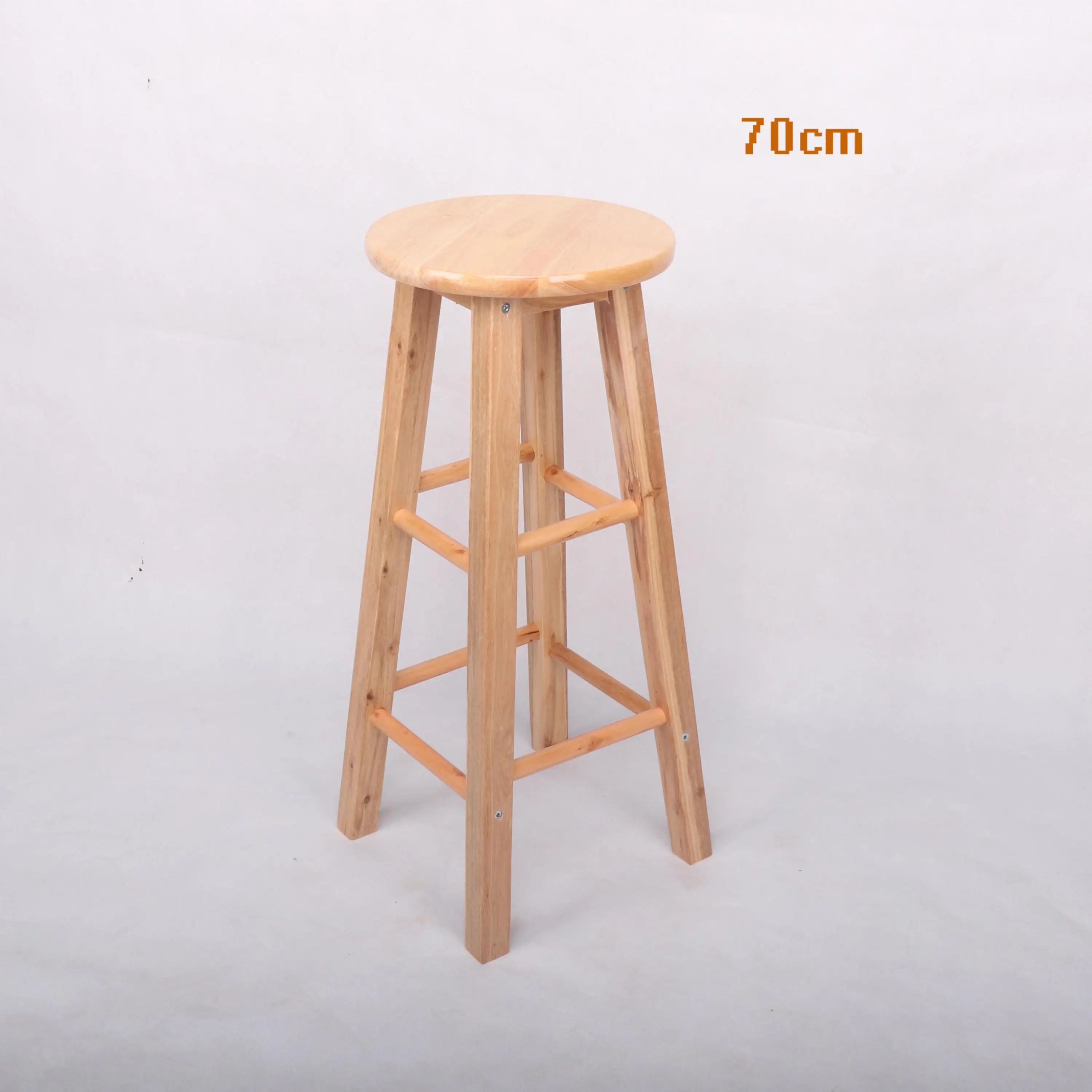 Твердый деревянный барный стул высокий барный стул резиновый деревянный стул-лестница высокий барный стул - Цвет: 70cm high