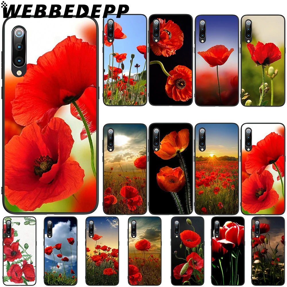 

WEBBEDEPP Red Corn Poppy Flower Soft TPU Case Cover for Xiaomi Mi 6 8 A2 Lite 6 9 A1 Mix 2s Max 3 F1 Case