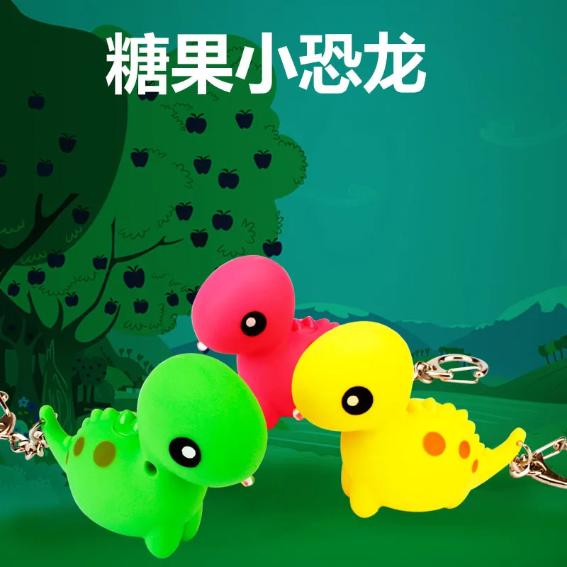 The new candy color dinosaurs font b LED b font luminous keychain creative goods font b