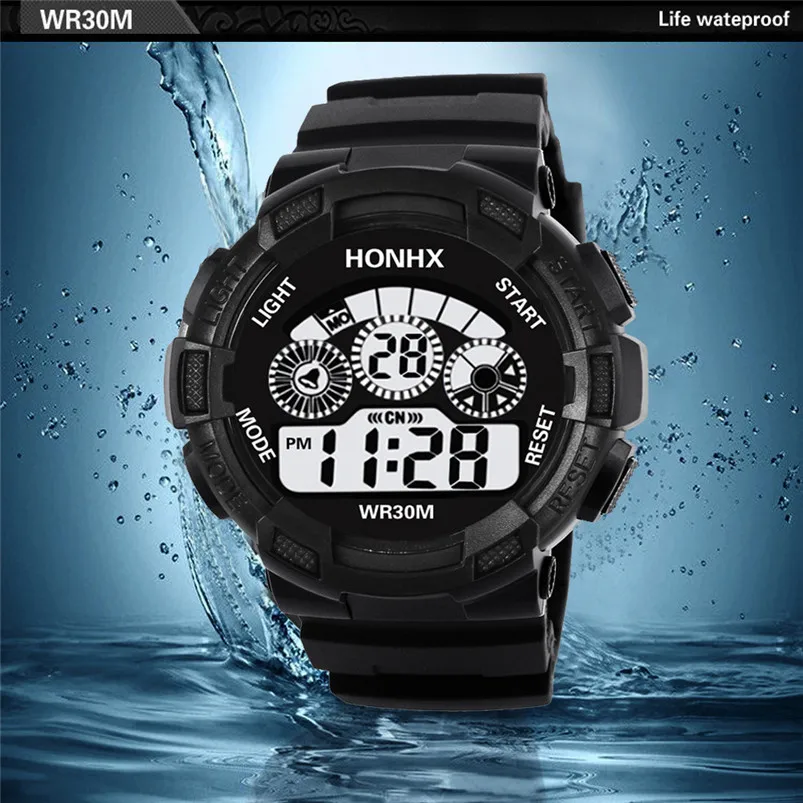 Men Sports Watches Digital Time Date Waterproof Children Boys Digital LED Sports Watch Kids Alarm Date Watch Gift Clock 3M29#N (2)