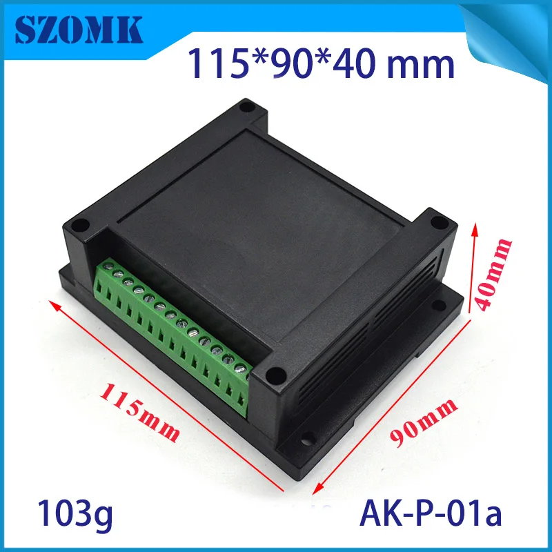 

hot selling din rail enclosure control box with terminal block (4 pcs) 115*90*40mm plastic electrical diy enclosure plastic case