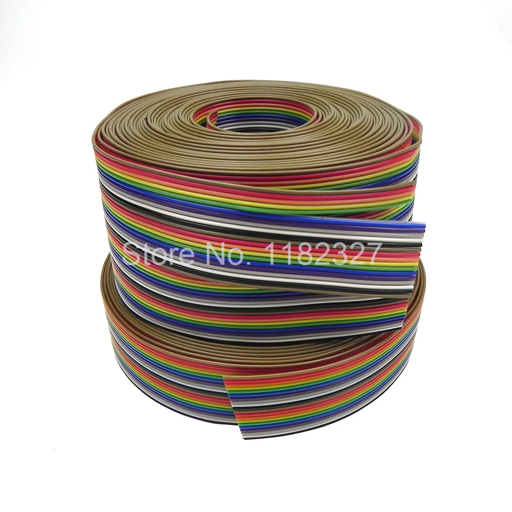 Flat Ribbon Cable UL2651 105C 150300V AWG28 20Pin 1.27mm pitch Rainbow Color 5