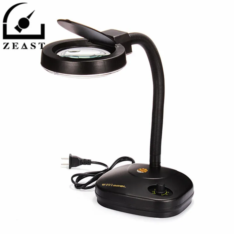 220V Adjustable Brightness Desktop Magnifier 36 LED Glass Lighting