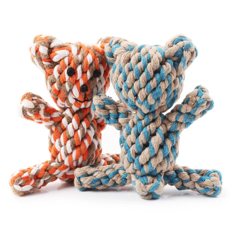 New Designer Bear Rope Pet Dog Cat Toy Molar Teeth Chew