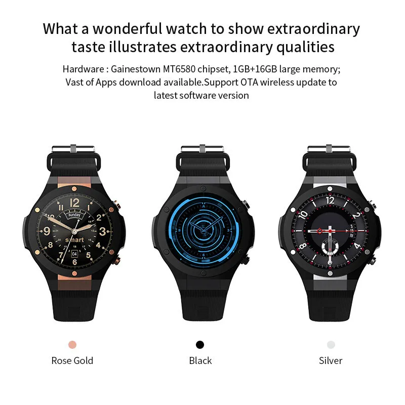 

smartwatch H2 1.39 inch MTK6580 Quad Core 16GB ROM camera Heart Rate Monitor Pedometer GPS Smart Watch for men women female