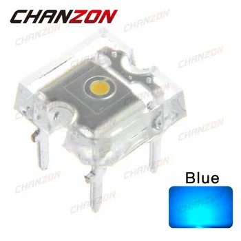 100pcs Flat Top LED Piranha Blue 4-Pin Super Flux Lamp Beads LED Diode Lamp 20mA DC 3V Electronics Components for DIY PCB Board