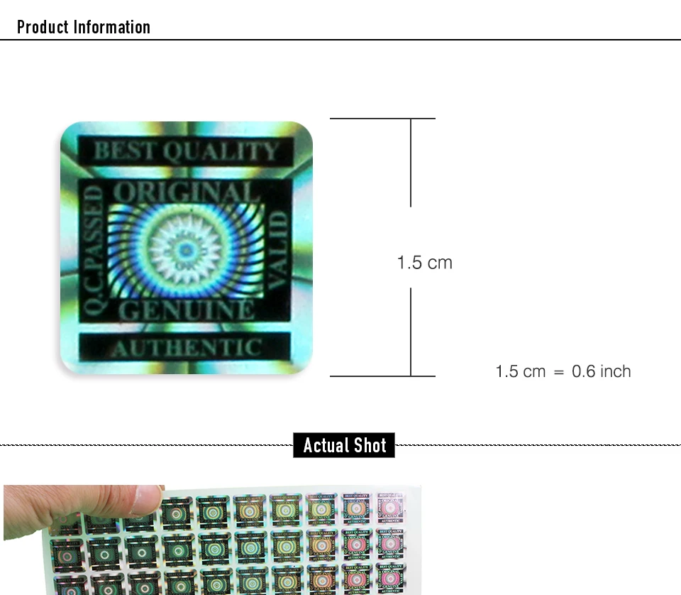 2000 шт/партия,, лучшее качество, Q.C. Прошли действительные подлинные печатные голографические лазерные наклейки