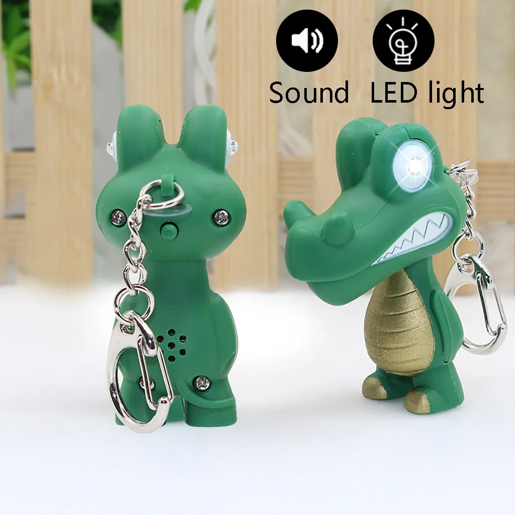 New Fashion Animal LED and Sound Light Lamp Flashlight Keyring Key Chain Kids Gift Toy toys for children baby toys