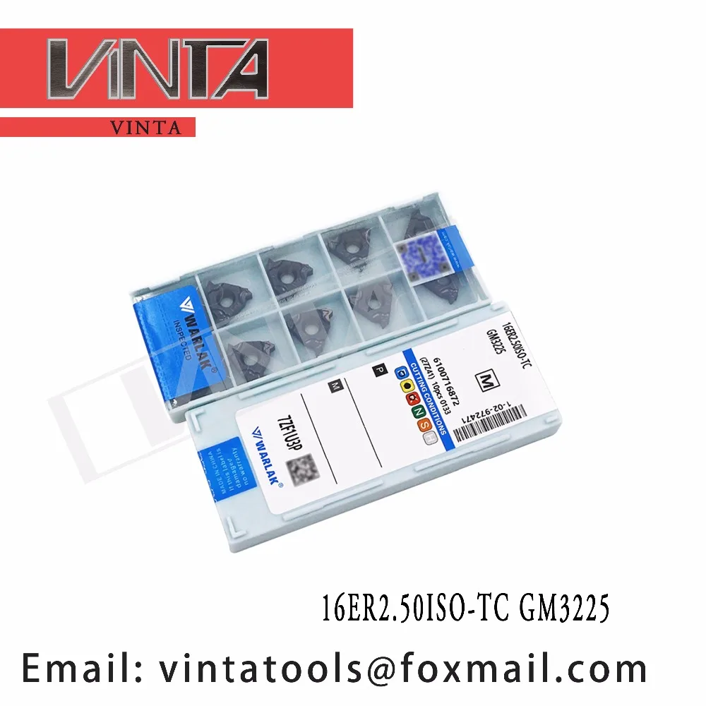 

high quality 10pcs/lots 16ER2.50ISO-TC GM3225 cnc carbide turning inserts