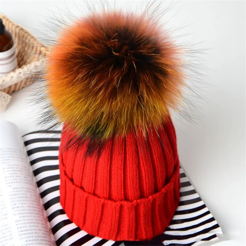 LINRAOQIAN брендовые зимние шапки для женщин шапка модная меховая помпон вязаная шерстяная теплая шапка Femme Лыжная маска Зимняя Шапка Балаклава - Цвет: Red