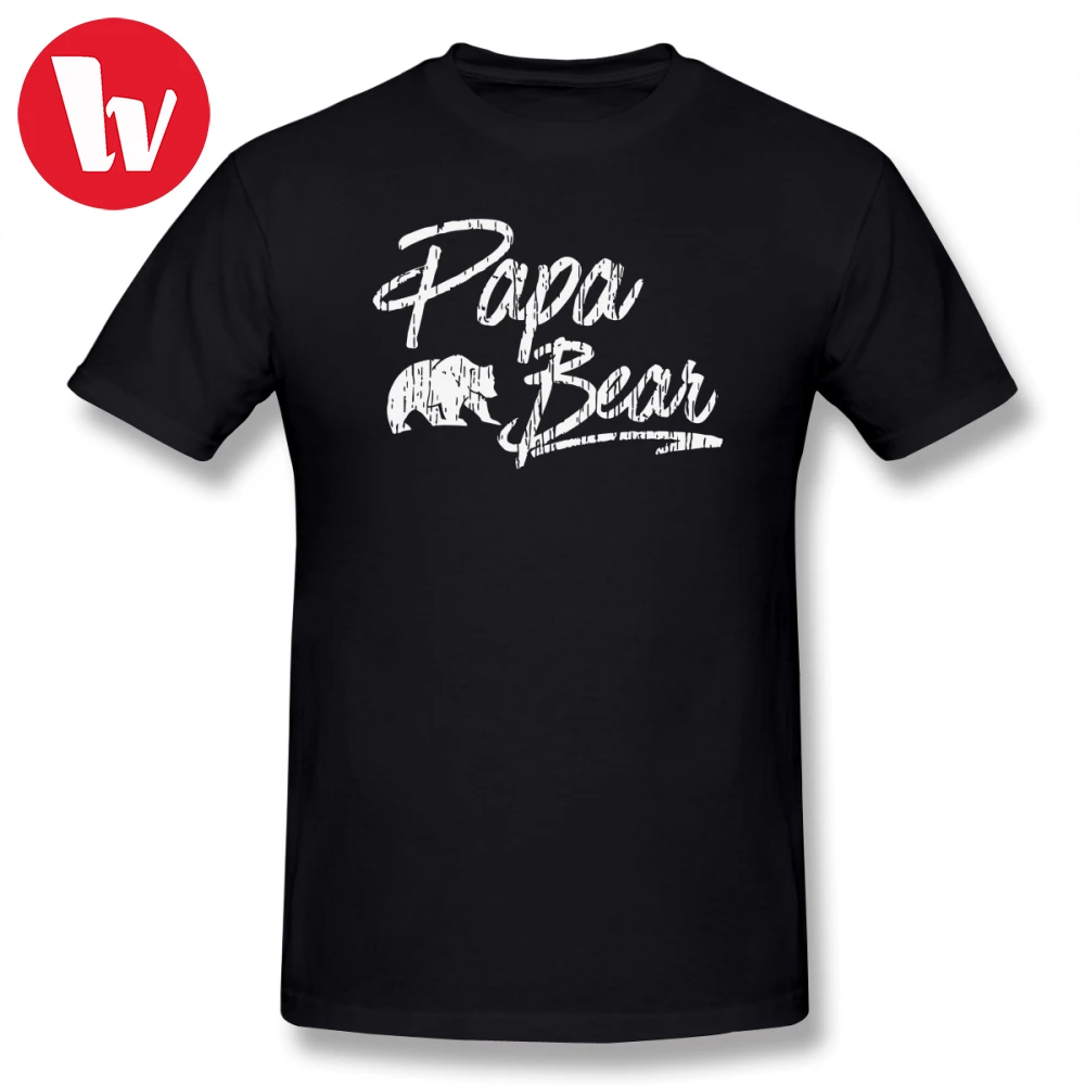 Papa Bear T Shirt Streetwear Cartoon Printed T Shirt 100 Cotton T