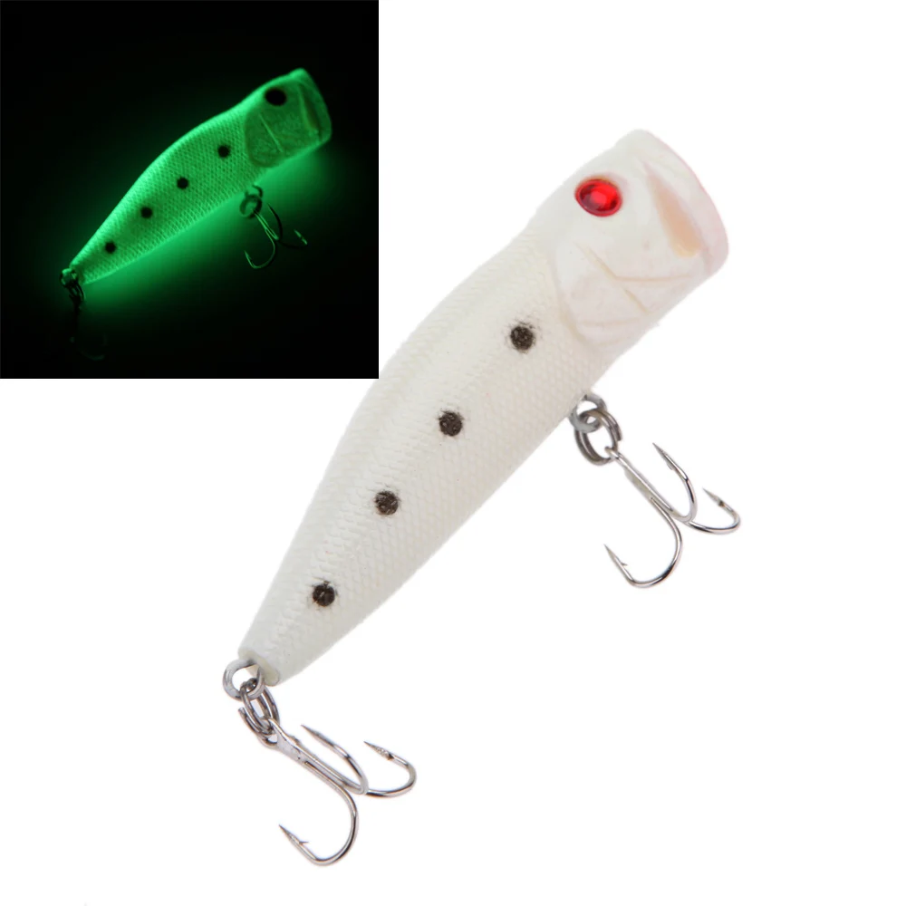 Luminous Popper Artificial Bait Fishing Lure with Two Triangle Hook