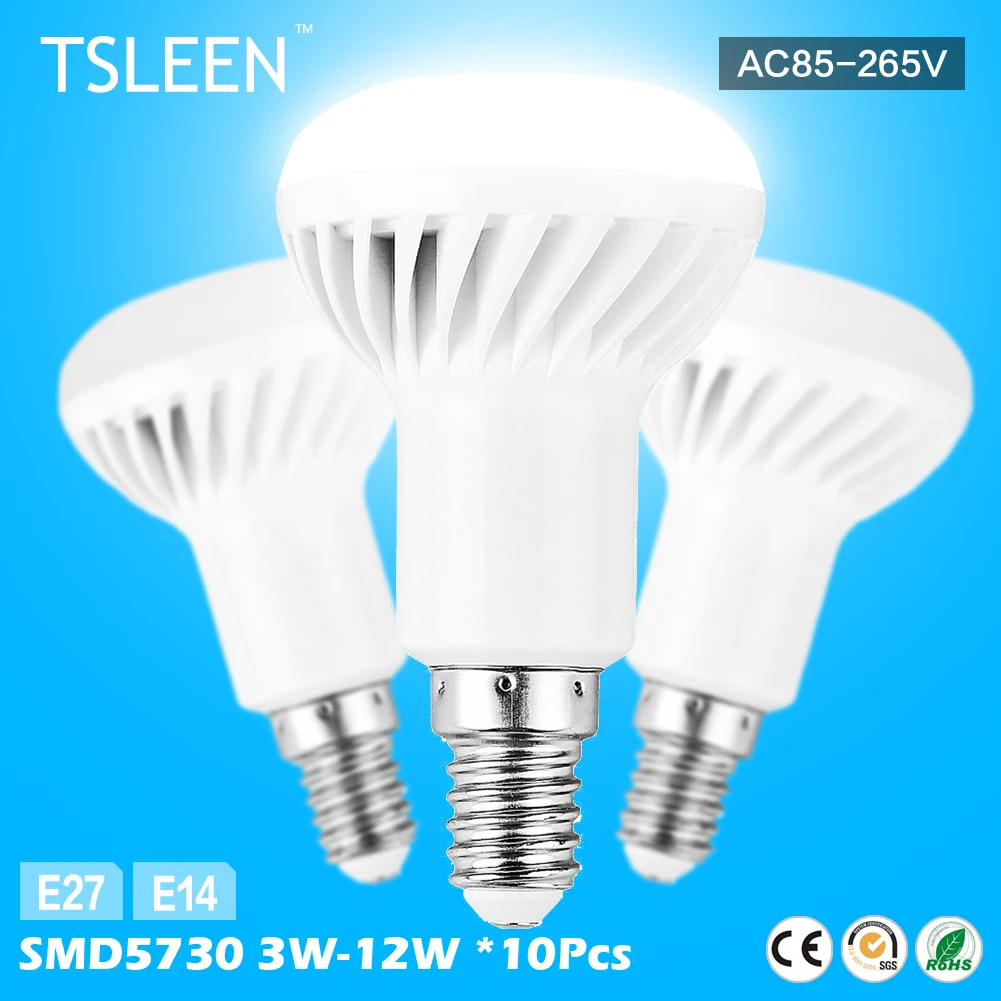 

TSLEEN+Cheap+ Practical 10Pcs/Lot R39 R50 R63 R80 LED Lamp E27 E14 Bulb 3W-12W Spotlight Lamp Bulbs Home Aisle Lights