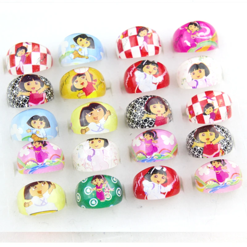 Wholesale Mixed Lots Kids/Children 20Pcs Rings Jewelry Girls Lucite