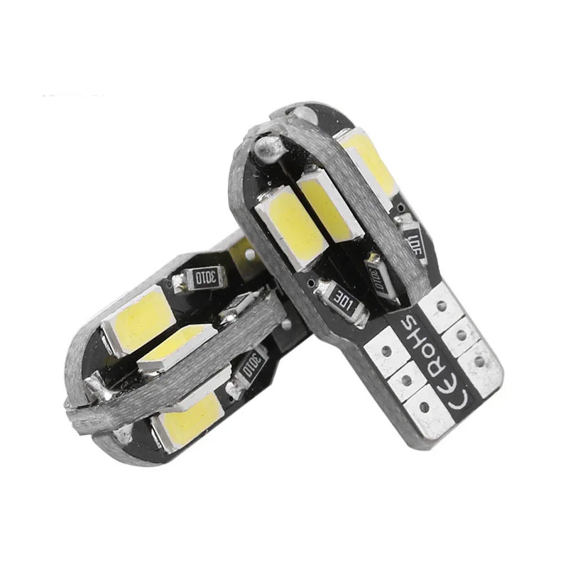 

50PCS T10 Led Car Interior Bulb Canbus Error Free T10 White 5730 8SMD LED 12V Car Side Wedge Light White Lamp Bulb Car Styling