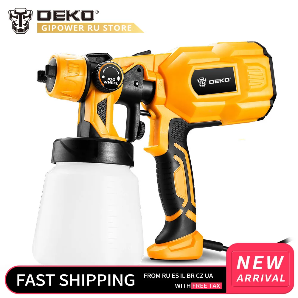 Online DEKO DKSG55K1 220V PISTOLA DE PULVERIZACIÓN de mano rociadores de pintura 550W de alta potencia para el hogar eléctrico aerógrafo de fácil pulverización 3 boquilla