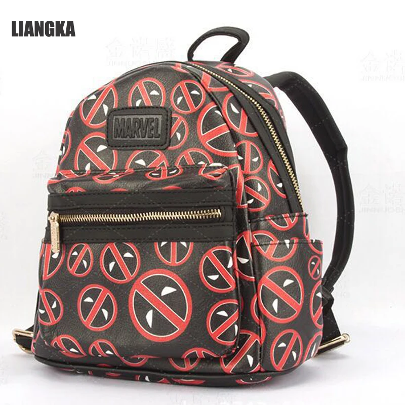 LIANGKA Mochila الظهر النساء على ظهره مصغرة صغيرة بو الجلود الأعجوبة Deadpool السفر حقيبة كلية الرياح حقيبة المدرسة الترفيه