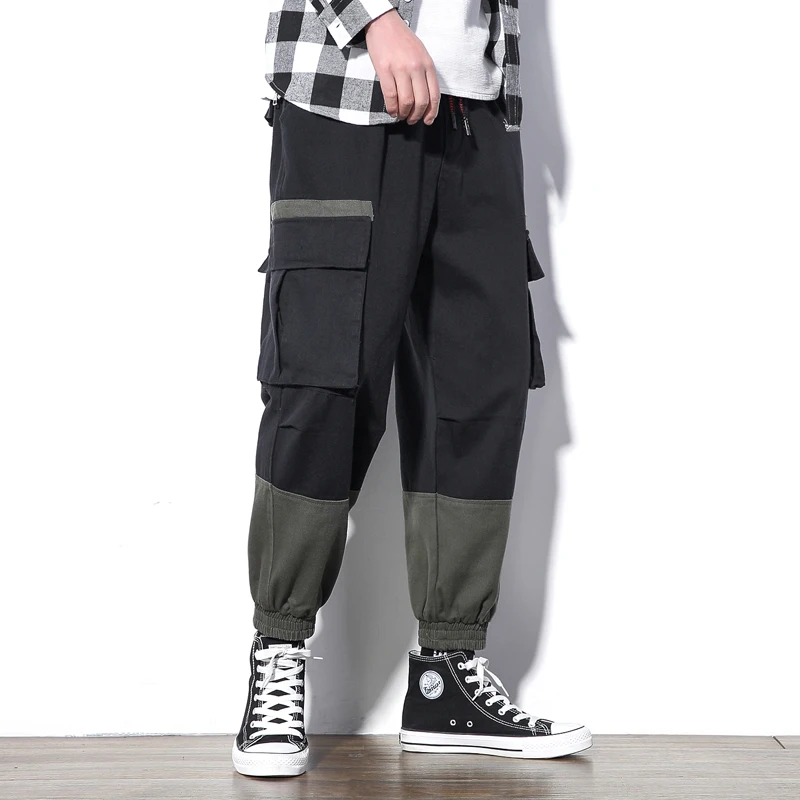 M-5XL 2019 Spring Track Pants Men Sweatpants Mens Joggers Pants Cargo Camo Tactical Harem Wide Pants Man