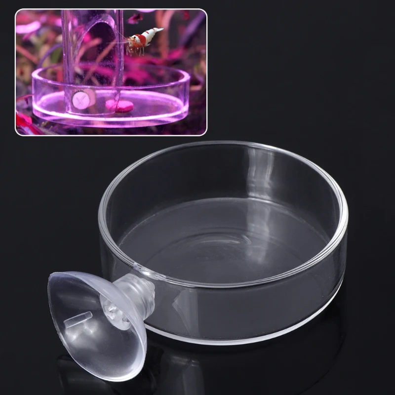 

Fish Tank Feeder Aquarium Shrimp Glass Feeding Bowl Clear Dish Tray