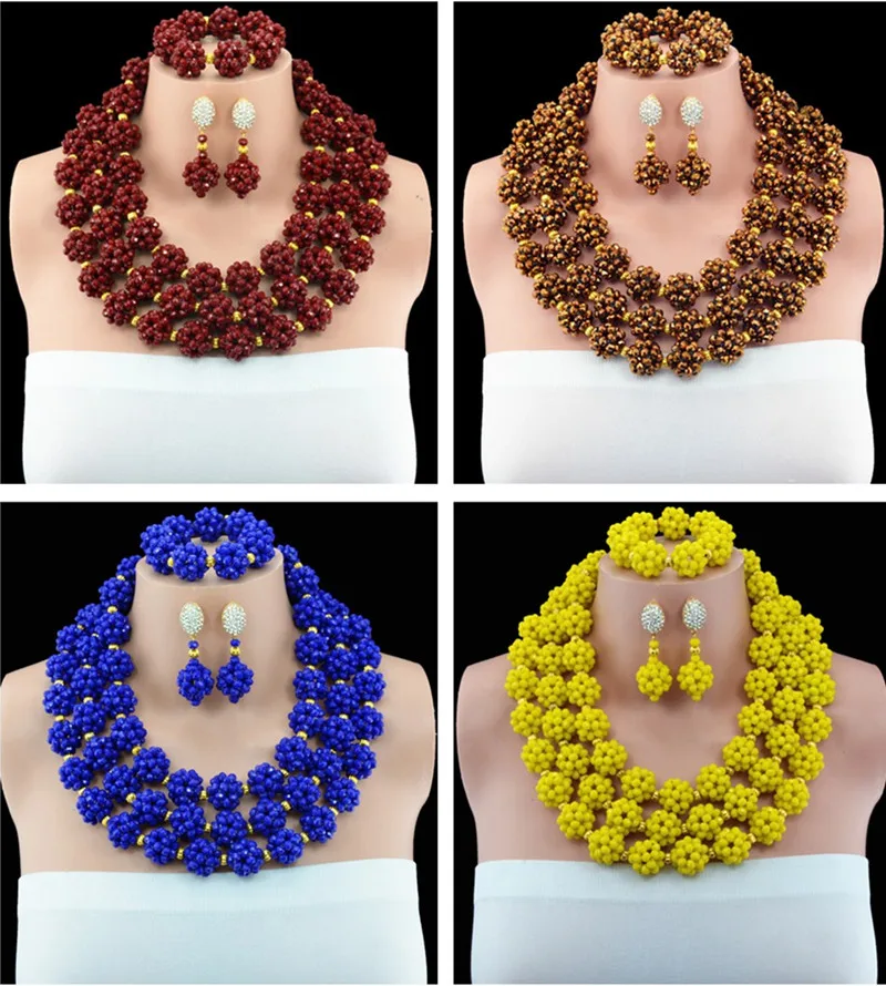 2016 New Fashion jewelry bead necklace nigerian wedding african beads seed bead necklace