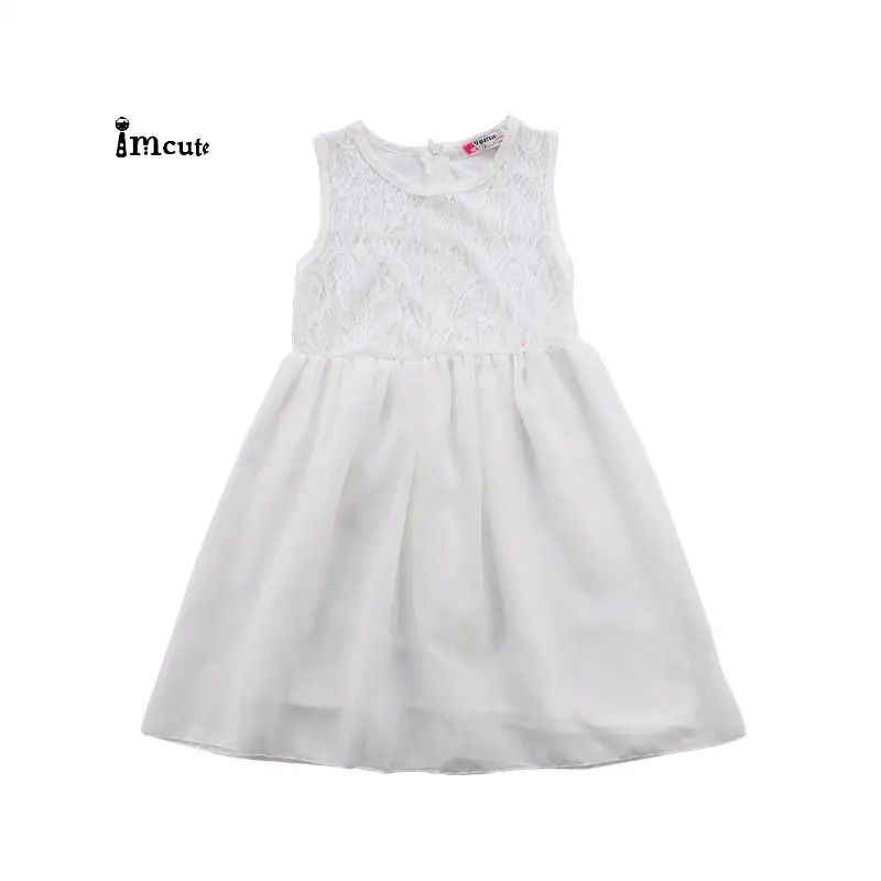 

Kids Girls Toddler Baby White Lace Princess Lace Floral Party Dresses Mini Sundress Clothes 2-11Y