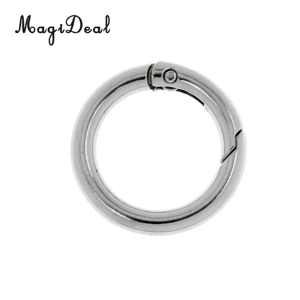 MagiDeal Light Weight 5 Pieces 28mm Alloy Round Carabiners Camping Spring Clip Keychain Circle Carabiner for Camping Hiking