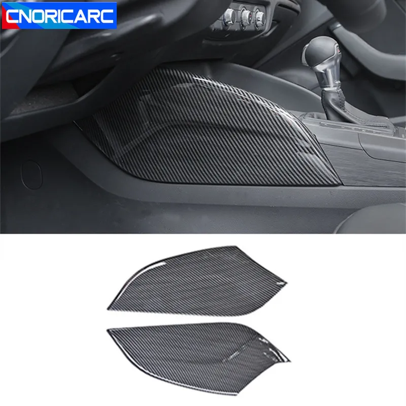 

Center Console Both Side Water Cup Panel Cover Trim For Audi A3 8V 2014-2018 ABS Carbon Fiber Style Car Styling Modified